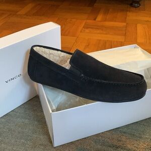 Vince Gomez B faux fur suede loafers